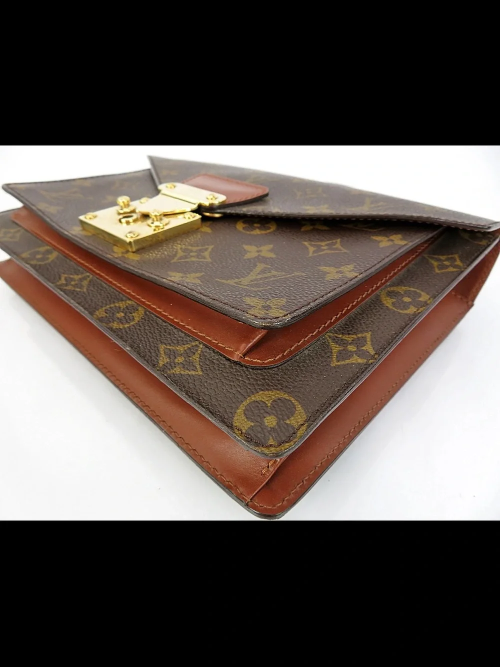 Louis Vuitton Monogram Top Handle Satchel in Brown and Tan